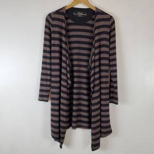 Soma | striped draped open cardigan XS